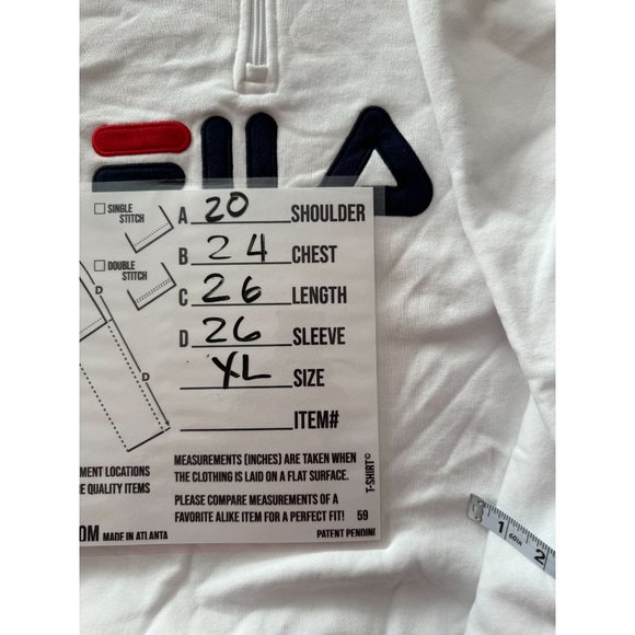 Fila NWOT Sz XXL White Elasticized  Cuff/Hemline Women Pullover - Picture 4 of 9